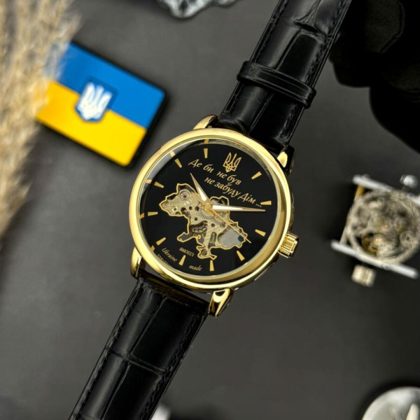 Классические мужские часы Awarder 022 Gold-Black Mechanic Где бы ни был фото 3