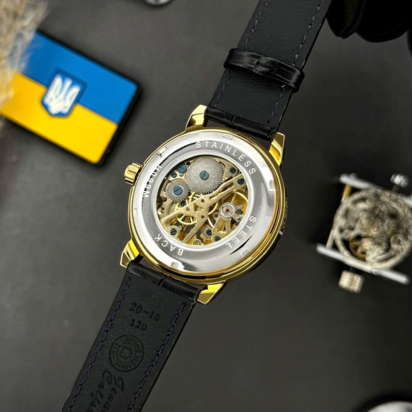Классические мужские часы Awarder 022 Gold-Black Mechanic Где бы ни был фото 12