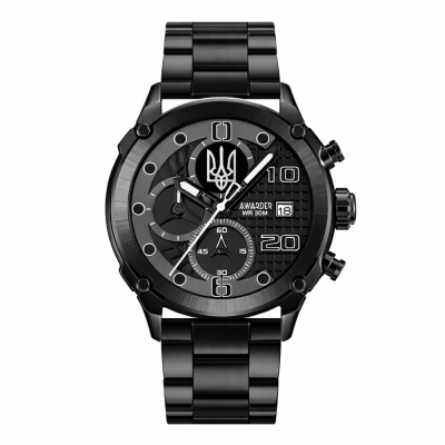 Awarder 016 Тризуб срібло Black-Black Steel