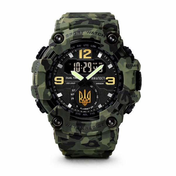 Чоловічий годинник Awarder 004 Тризуб золото Camo Green фото 1