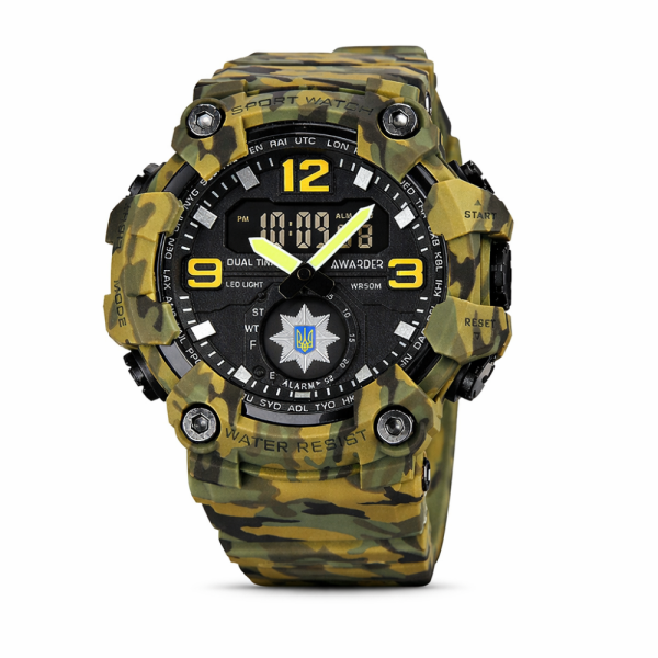 Чоловічий годинник Awarder 003 Поліція Camo Green фото 1