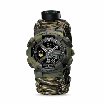 Awarder 005 Тризуб золото Camo Green Паракордовий ремінець Camo Green