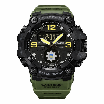 Мужские часы Awarder 003 Полиция Army Green-Black