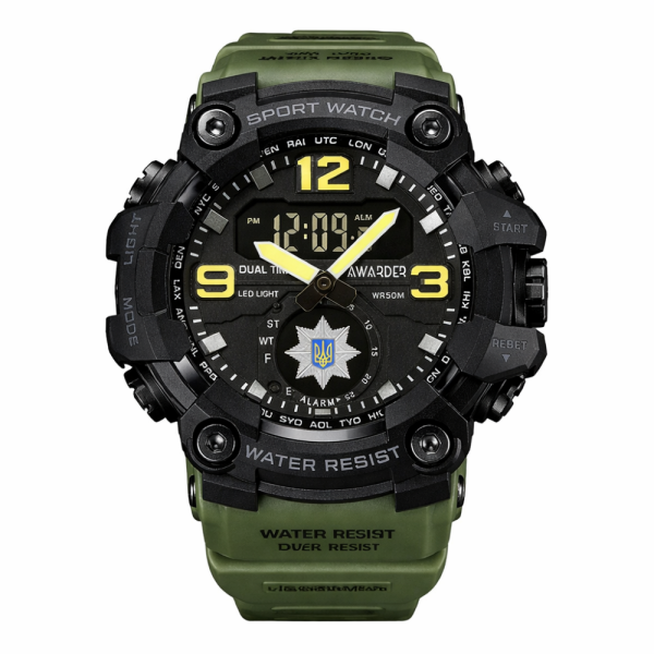Чоловічий годинник Awarder 003 Поліція Army Green-Black фото 1