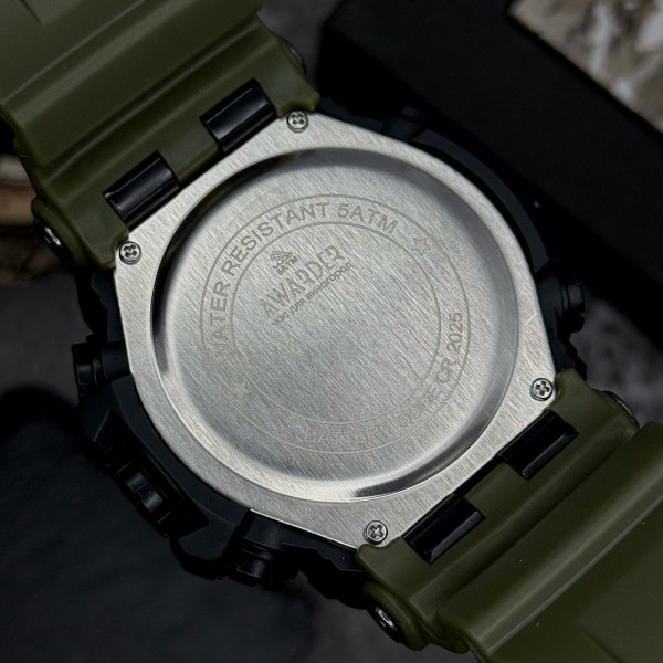 Чоловічий годинник Awarder 004 Тризуб срібло  Army Green-Black фото 7