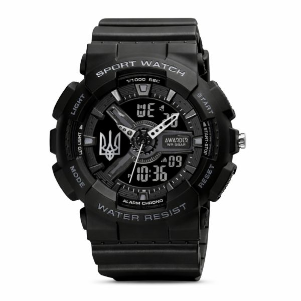 Чоловічий годинник Awarder 005 Тризуб срібло  Black фото 1