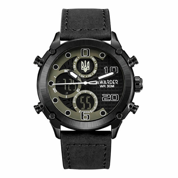 Мужские часы Awarder 017 Трезубец серебро Black фото 1