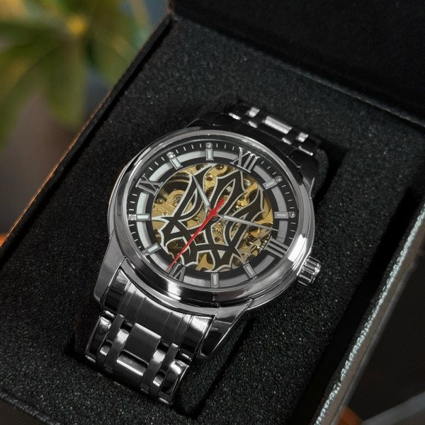 Класичний чоловічий годинник Awarder 025 Sharp Silver Black фото 6