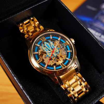 Класичний чоловічий годинник Awarder 025 Sharp Gold Blue