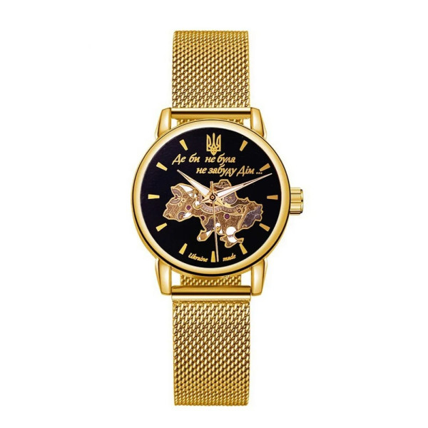 Класичний жіночий годинник Awarder 028L Gold-Black Де би не була фото 3