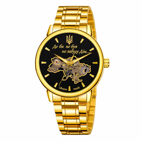 Класичний чоловічий годинник Awarder 022 Gold-Black Mechanic Metall Не Забуду Дім фото 1