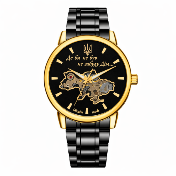 Классические мужские часы Awarder 022 Black-Gold Mechanic Metall Не забуду Дом фото 1