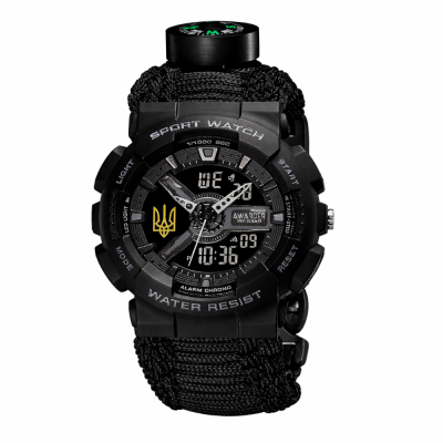 Awarder 005P Трезубец золото Black Паракордовый ремешок Black + Коробка