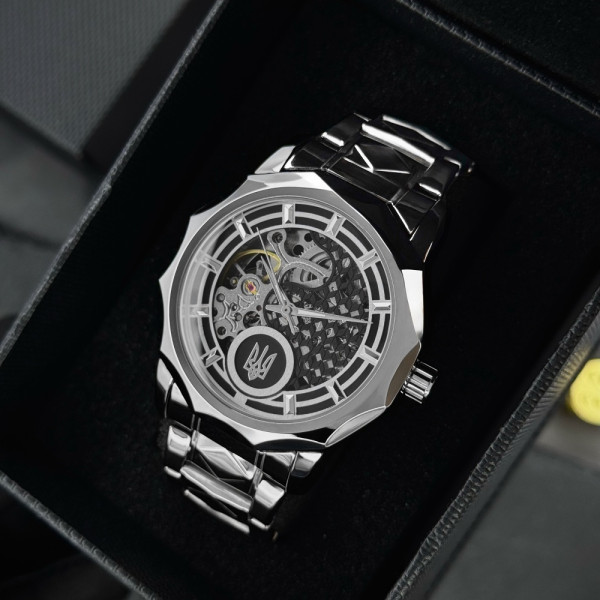 Класичний годинник Awarder 024SI Тризуб срібло Silver фото 4