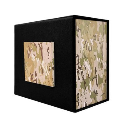 Подарункова картонна коробочка для годинника чорна-камуфляж