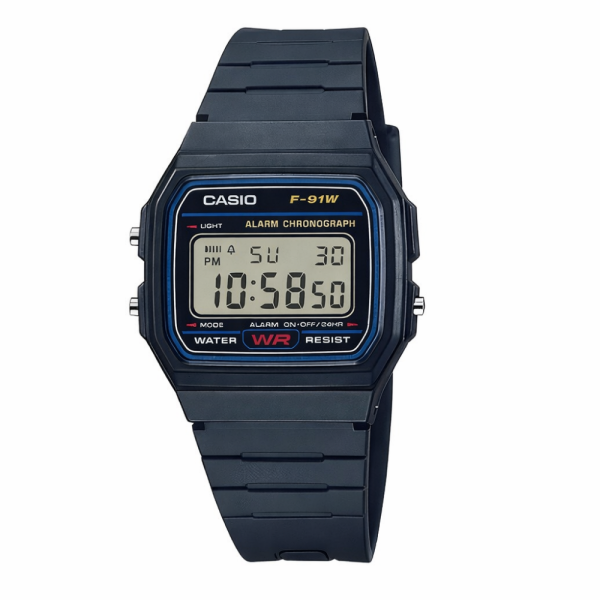 Чоловічий годинник Casio F-91W-1D фото 1