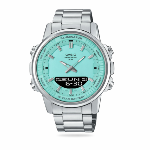 Класичний Чоловічий годинник Casio AMW-880D-2A2 стальний, водонепроникний, Японія фото 1