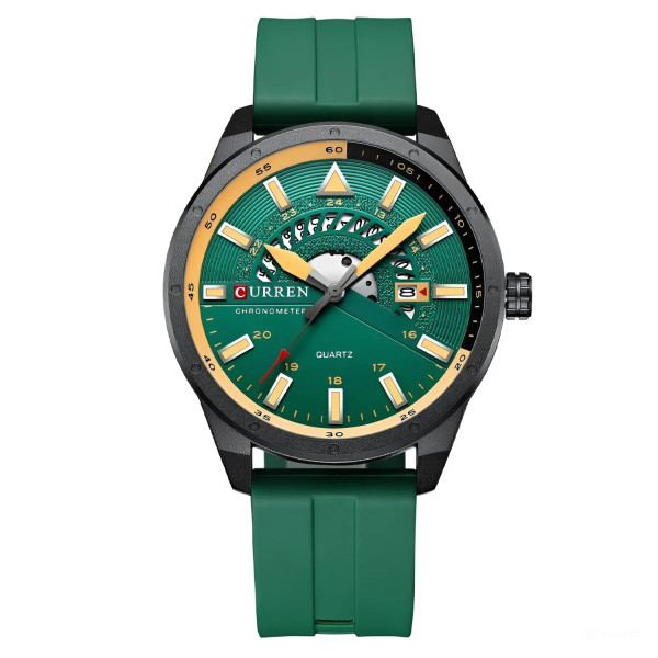 Мужские часы Curren 8421 Green-Black-Yellow фото 1