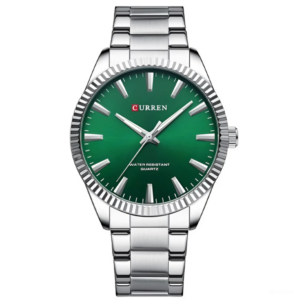 Чоловічий годинник Curren 8425 Silver-Green фото 1