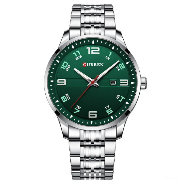 Мужские часы Curren 8411 Silver-Green фото 1
