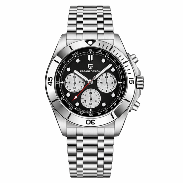 Чоловічий годинник Pagani Design PD-1705-1 Silver-Black Steel фото 1