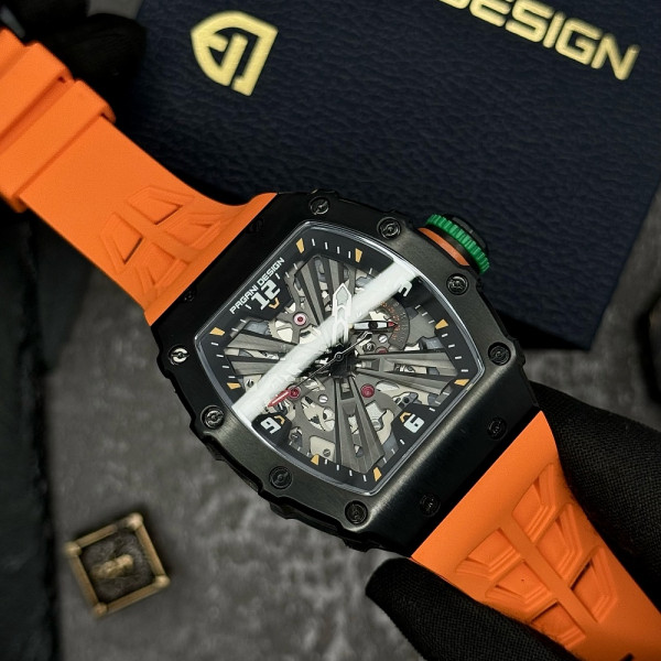 Чоловічий годинник Pagani Design PD-1738 Black-Orange фото 8