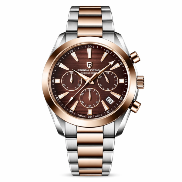 Мужские часы Pagani Design PD-1712 Silver-Rose Gold-Brown фото 1