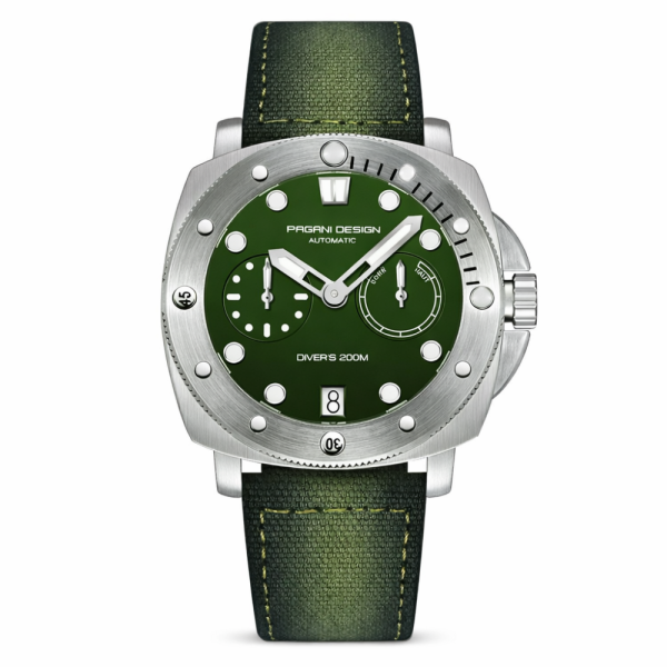 Чоловічий годинник Pagani Design PD-1767 Silver-Green фото 1