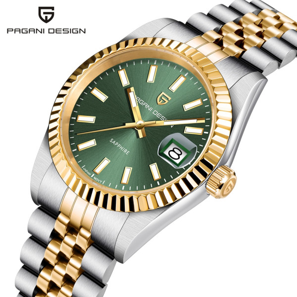 Чоловічий годинник Pagani Design PD-1794M Silver-Gold-Green фото 3