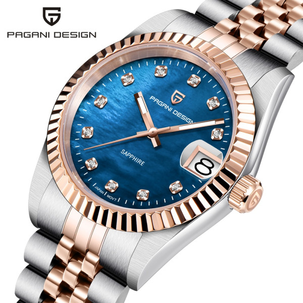 Женские часы Pagani Design PD-1794L Silver-Rose Gold-Blue фото 3