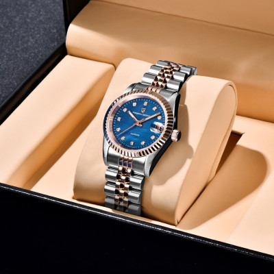 Pagani Design PD-1794L Silver-Rose Gold-Blue