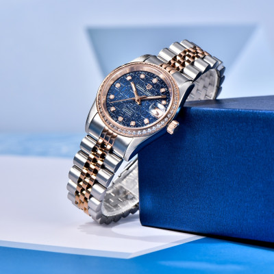 Pagani Design PD-1794L Silver-Rose Gold-Blue