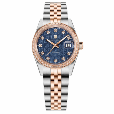 Pagani Design PD-1794L Silver-Rose Gold-Blue