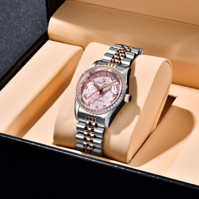 Pagani Design PD-1794L Silver-Rose Gold-Pink