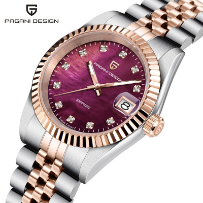 Pagani Design PD-1794L Silver-Rose Gold-Red