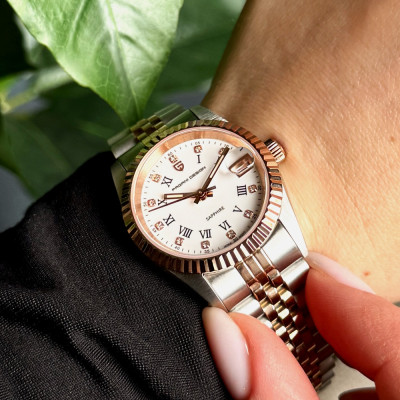 Pagani Design PD-1794L Silver-Rose Gold-White