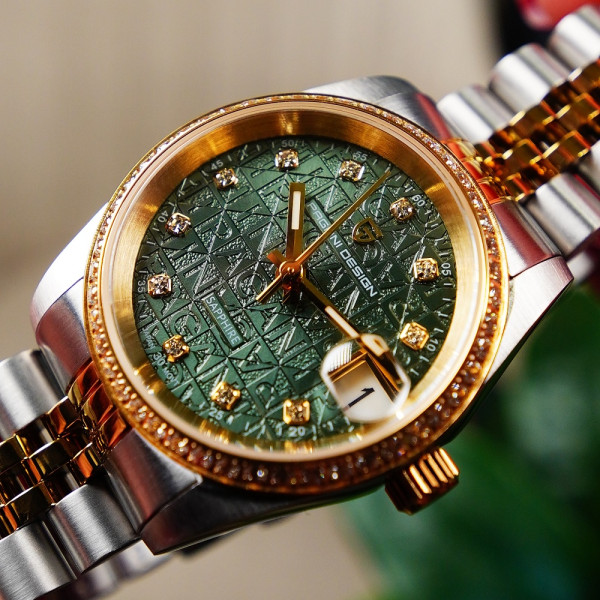 Женские часы Pagani Design PD-1794L Silver-Gold-Green фото 8