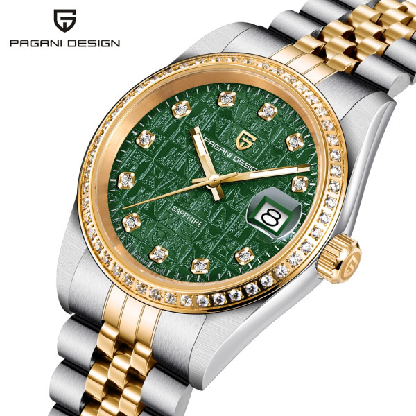 Женские часы Pagani Design PD-1794L Silver-Gold-Green фото 3