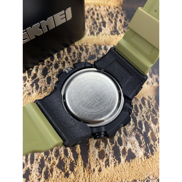 Мужские часы Skmei 1283 Black-Khaki Wristband. фото 6