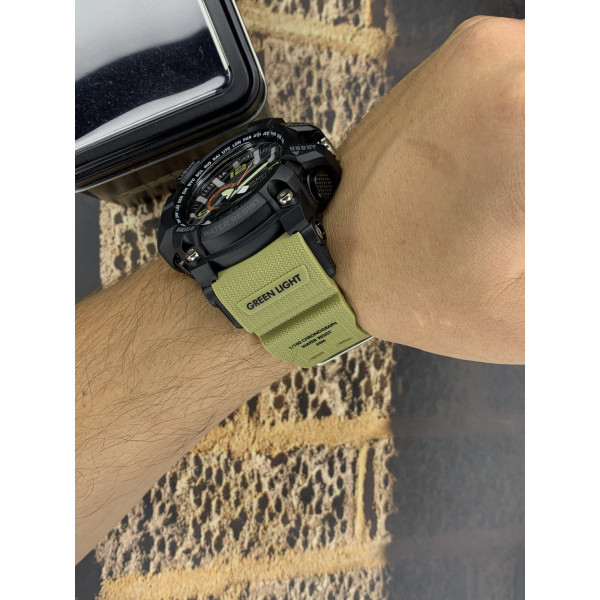 Мужские часы Skmei 1283 Black-Khaki Wristband. фото 7
