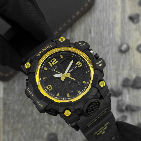 Чоловічий годинник Skmei 1155 Black-Gold фото 7