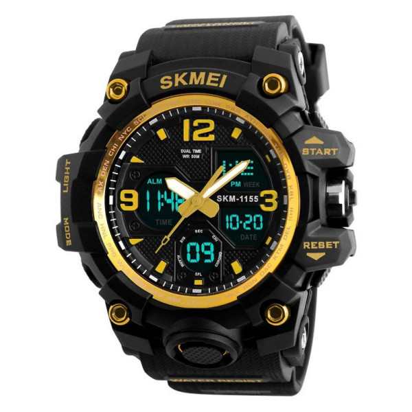 Мужские часы Skmei 1155 Black-Gold фото 1