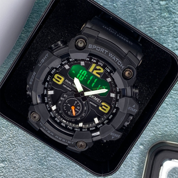 Чоловічий годинник Skmei 1637BK Black. фото 3