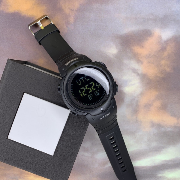Чоловічий годинник Skmei 1231BK All Black Smart Watch + Compass фото 5
