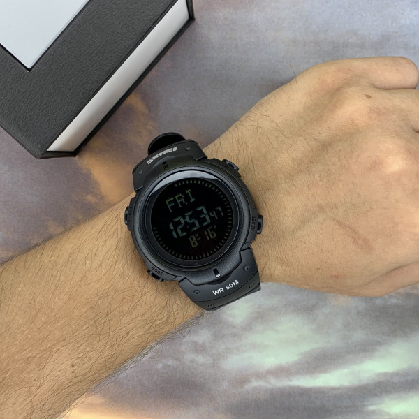 Чоловічий годинник Skmei 1231BK All Black Smart Watch + Compass фото 7