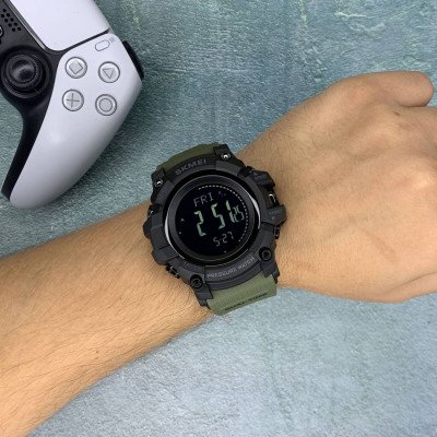 Skmei 1358AG Army Green Smart Watch Compass