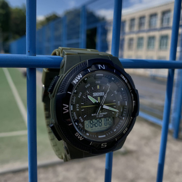 Чоловічий годинник Skmei 1454AG Army Green фото 3