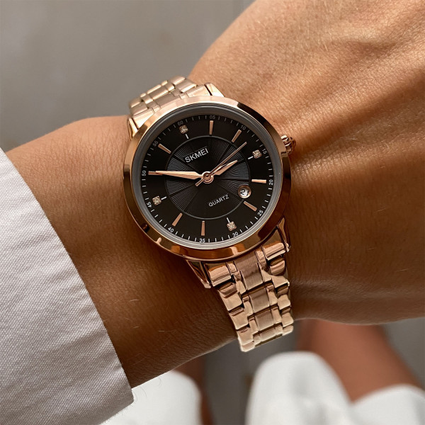 Жіночий годинник Skmei 1819RGBK Rose Gold-Black фото 3