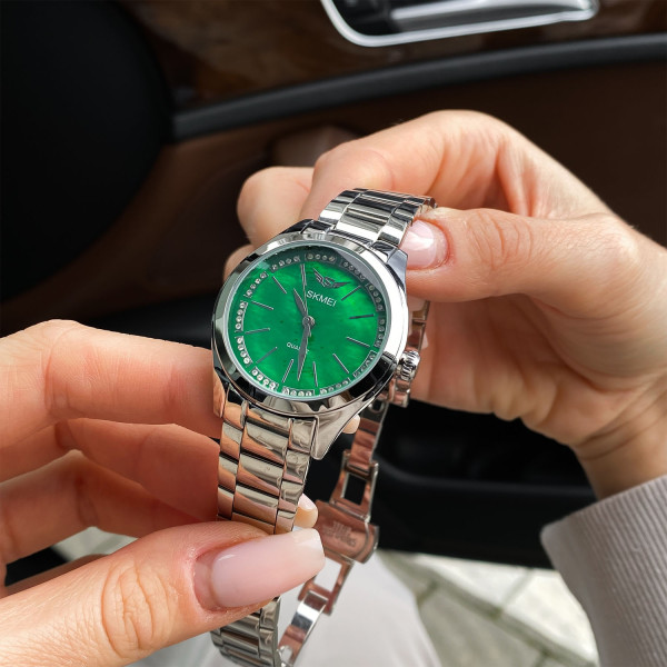 Жіночий годинник Skmei 1964SIGN Silver-Green фото 3