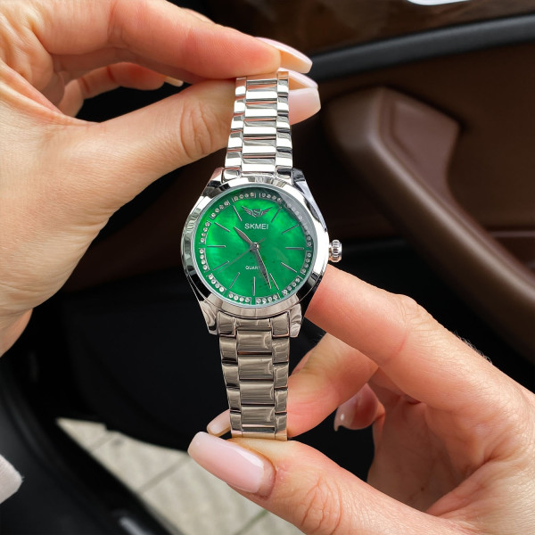Жіночий годинник Skmei 1964SIGN Silver-Green фото 4